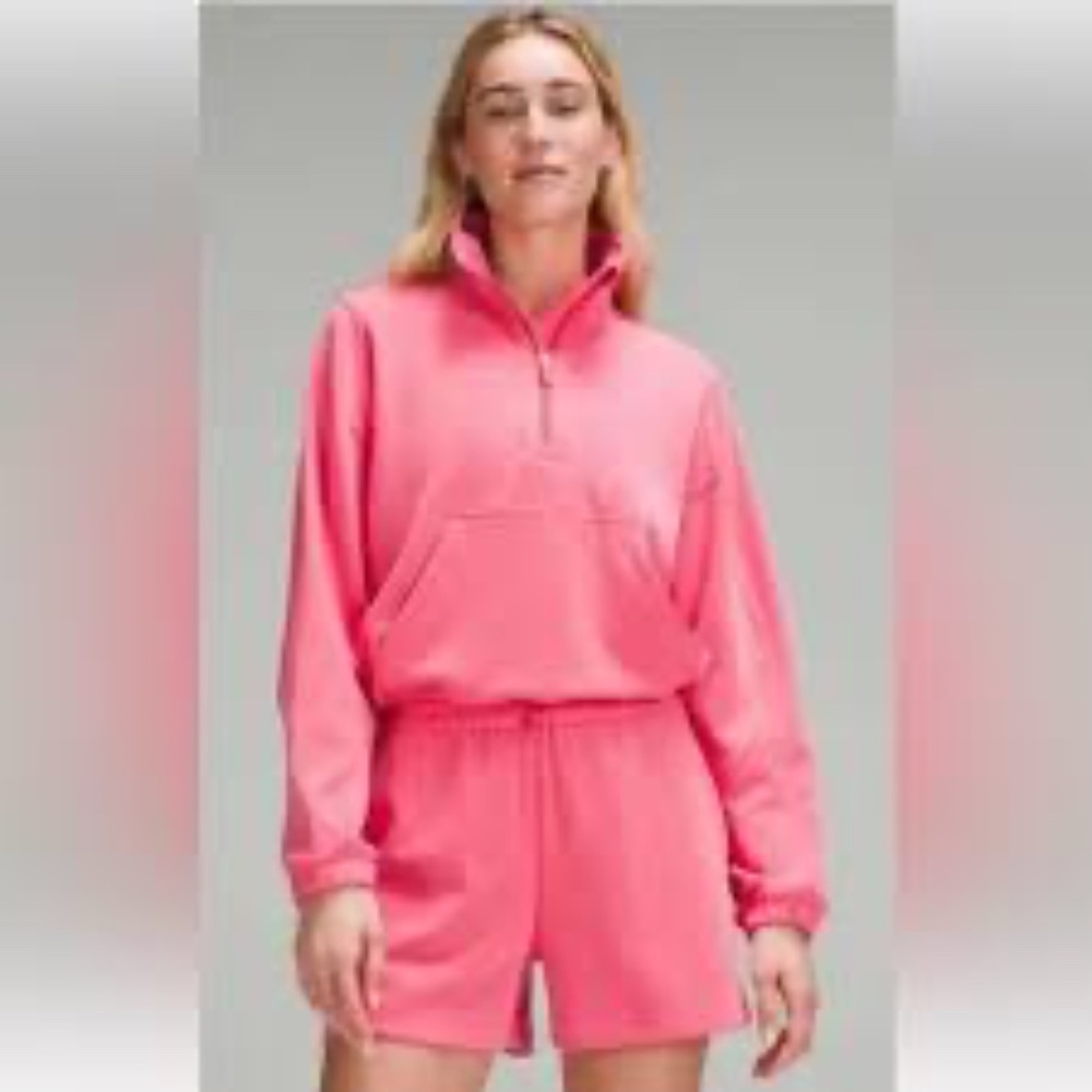 Lululemon Brushed Softreme Half Zip Jacket Glaze Pink Women’s Size 6